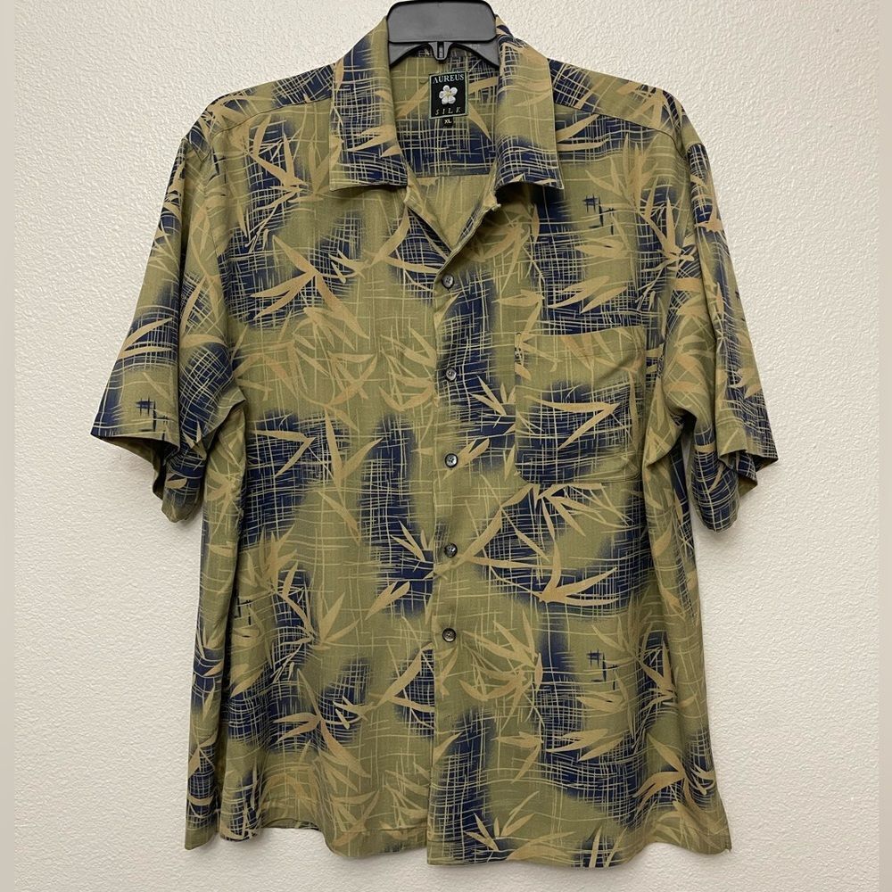 Aureus Silk Blend Hawaiian Shirt Size XL